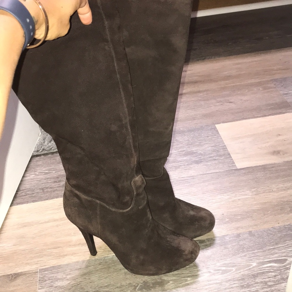 Nine West Brown Suede Knee High Boots